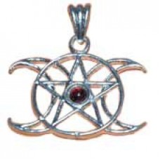 Triple Moon Pentagram pendant